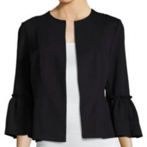 NEW Worthington Black Blazer Ruffle 3/4 Sleeves